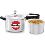 Hawkins Aluminium 5 Litre Classic Pressure Cooker With Pots,Inner Lid Cooker With Separator Set,Silver(Cl51)