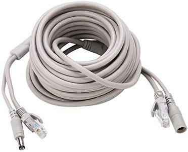 Câble de vidéosurveillance 5M/10M/15M/20M, câble d'alimentation vidéo AHD pour système de surveillance de caméra de sécurité CCTV, câble de chat pour caméras IP Système NVR 10 Mbps/100 Mbps (15M)