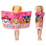 Paw Patrol Pink Bath/Pool/Beach Soft Cotton Terry Hooded Towel Wrap, 24" x 50", by Franco Kids