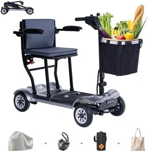 PAISEEC Ultra Lightweight Mobility Scooter for Adults, Electric Powered Mobility Scooter, 39.7 lbs Folding Design with 2 Lithium Batteries, All Terrain Travel up to 18.6 Miles Airline Approved-Grey