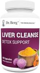 Dr. Berg Liver Cleanse Detox Capsules w/Unique Blend of Milk Thistle, Ox Bile & Folate - Liver Supplement Includes Turmeric, Black Pepper & Choline - 60 Capsules