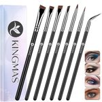 KINGMAS Angled Eyeliner Brush Set, 7Pcs Gel Eye Liner Makeup Brushes, Ultra Thin Liner Brush, Fine Point Eyeliner Brushes for Women Girls