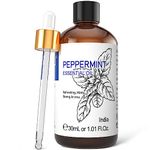 HIQILI Peppermint Oil 30ML, 100% Natural Aromatherapy Peppermint Essential Oil for Face, Candle Making, Diffuser, Skin&Hair-1 Fl Oz