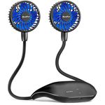 HandFan 10000mAh Portable Neck Fan Rechargeable, Wearable Personal Fans for Neck, Hands Free Necklace Fan Battery Operated, Neck Cooling Air Condition for Men Women Travel Hiking Cycling Outdoors
