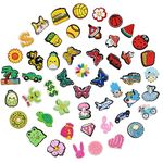 Zelbuck 50PCS Cute Colorful Shoe Charms Lovely PVC Shoe Charm Decorations Multi-Colors Vibrant Clog Pins for Bracelets and Sandals Party Favor Birthday Gifts