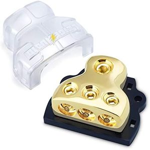 LEIGESAUDIO 0/2/4 Gauge in 4/8/10 Gauge Out Copper Amp Power Distribution Block for Car Audio Splitter (3 Way)