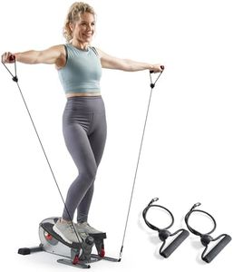 Sunny Health & Fitness Smart Mini Elliptical w/Resistance Bands for Leg & Arm Exercise,16 Resistance Levels Magnetic Sitting/Standing Pedal Exerciser w/LCD Monitor for Home Use,SF-E323054