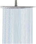 Suguword 16 Inch Large Square Rain Showerhead, Stainless Steel Shower Head with Polish Chrome Finish, Ultra Thin Waterfall Full Body Coverage with Silicone Nozzle Easy to Clean and Install