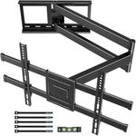 BONTEC TV Wall Bracket, Extra Long Articulating Arm for 32-75 Inch TVs, Full Motion TV Wall Mount, Tilt, Swivel, Rotate, Universal Wall Mount, Up to 60 kg, Max VESA 600x400mm, Space Saving