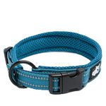 TRUE LOVE Dog Collar Reflective Premium Duraflex Buckle,High Grade Nylon Webbing No Choke Basic Collars Truelove TLC5011(Blue,M)