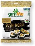 gimMe Organic Sushi Nori Roasted Sushi Sheets- Restaurant-Quality Seaweed Sheets - Keto, Vegan, Gluten Free - 23g Pack