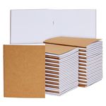 48 Pack Blank Unlined Notebook Bulk Set, Small Kraft Paper Material Journals with 24 Sheets for Kids, Drawing, Sketchbook, Office Supplies (4.25 x 5.5 In)
