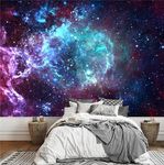 FLFK 3D Star Field in Space a Nebulae Wallpaper Galaxy Walls Mural for Kids Bedroom Decor 118"x67"