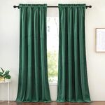 RYB HOME 90 inches Velvet Blackout Curtains - Lake Green Holiday Decorative Backdrops Luxury Soft Room Darkening Window Drapes for Home Office Theater, W52 x L90, 2 Panels Set