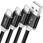 CLEEFUN USB C Cable [3-Pack, 1.8m], USB A to USB C Fast Charge, Type C Nylon CarPlay Charging Cord for iPhone 15 Pro Max,for Kindle Fire HD 10 8/Plus/Kids Pro Fire 7/7 Kids,Galaxy S24 S23 Ultra