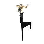 Fairview Brass Impact Sprinkler with Large Metal Spike, Adjustable Up to 360° Rotation