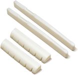 For a Left Handed Guitar - 2 Sets 4pcs 6 String Acoustic Guitar Bone Bridge Saddle and Nut Made of Real Bone by Blisstime