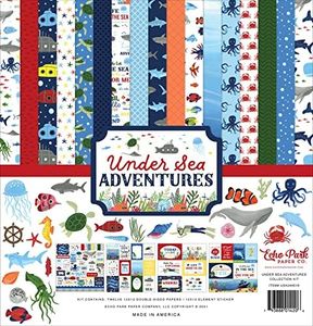 Echo Park Paper Co. Under Sea Adventures Collection Kit Paper, Multi
