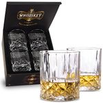 Whisiskey - Whiskey Glass Set - 4 Tumbler Glasses - Whisky Glass - 4 X 300 ml - Whiskey Gift Sets for Men - Whisky Accessories Set – Tumblers - Drinking Gifts