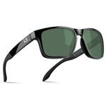 Bnus italy made classic sunglasses corning real glass lens w. polarized option, B7066 Black / G-15 Non-polarized, 56mm