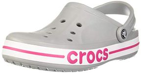 crocs unisex-adult Bayaband Clog LIGHT GREY/CANDY PINK Clog - 7 UK Men/ 8 UK Women (M8W10) (205089-0FS)