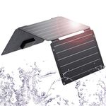 BigBlue 30W Solar Charger, SolarPowa 30 ETFE Solar Panel Charger with DC, USB-C PD24W and USB-A, IP68 Waterproof, Compatible with iPhone, Samsung, iPad, Small Power Station