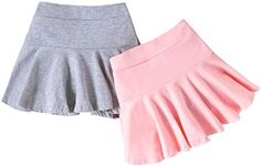 Neutocd Toddler Baby Girl Shorts Skirts 18-24 Months 2 Pack Flared Plain Pleated Skater Skirt Sport Skort