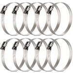 OURU 10 Pack 4 inch Hose Clamp,Stainless Steel Large Hose Clamps Adjustable from 3-3/4"-4-5/16"/95-110mm,Metal Worm Drive Gear Duct Clamp for Air Ducting,Dryer Vent Hose,Fuel Line,Plumbing,Automotive