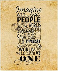 Imagine All the People-Sharing All the World-Song Lyrics Wall Art, Typographic Music Wall Art Print For Modern Home Decor, Office Decor, Studio Decor. Perfect Gift fo All Beatles Fans!, Unframed- 8x10