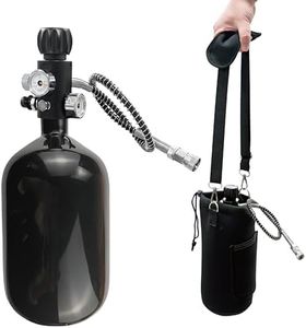 DOT 68ci 4500Psi Carbon Fiber Paintball Tank System,Black PCP air Tank,HPA Ttank Paintball Air Tank PCP Tank with 5/8-18UNF Thread Dual Gauge Valve