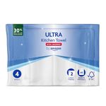 by Amazon ULTRA Kitchen Roll, Extra Absorbent, 4 Rolls (Pack of 1), 45 Sheets per Roll, Wring and Reuse, FSC Certified