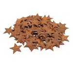 Yokoke Group of 100 Rusted Tin Dimensional Miniature Barn Stars with Hole and Hollow Backs for Decorating and Finishing