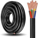 YDDECW 7 Way Trailer Wire - 14 Gauge 7 Conductor 20FT Heavy Duty Trailer Cable Extension Rv Trailer Wiring Cord Insulated 14/7 Cable for Rv Trailer and Automotive