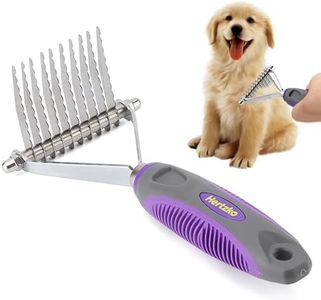 Hertzko Pet Undercoat Dematting Comb for Dogs Cats - Dematting Rake Grooming Brush with Safety Edges - Deshedding Tool Great for Cutting and Removing Dead, Matted or Knotted Hair, Shedding Combs