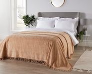 Diana Cowpe DOUBLE Candlewick Geneva BARLEY Bedspread/Throw/Blanket | Soft Traditional Cotton Chenille & Fringed Edges | Lots of Colours & Sizes