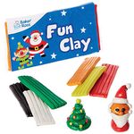 Baker Ross FX390 Christmas Chums Mini Fun Clay - Pack of 8, Xmas Stocking and Party Bag Filler for Kids, Childrens Clay Modelling Set