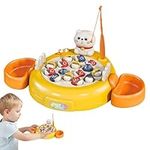 Huaxingda Fishing Pole Toy, Fun Educational Fishing Games Set, Magnetic Fish Rotating Board with Music, Poles for Kids Ages 4-8 Go Fish Fun