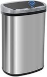 FDW Garbage Can 13 Gallon 50 Liter Kitchen Trash Can for Bathroom Bedroom Home Office Automatic Touch Free High-Capacity with Lid Brushed Stainless Steel Waste Bin