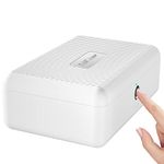 AICase Safe with Biometric Fingerprint Recognition for Travel and Home, Portable Security Box with Fingerprint and Morse Code, Cash Box, Security Safe, Safe Deposit Box, White