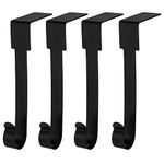 Guojanfon 4 Pack Christmas Stockings Holder Hanger,Metal Hooks for Hanging Christmas Stockings,Stocking Holders for Mantle for Christmas Decorations (Black)