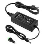 ALITOVE 24V DC Power Supply 2A 48W AC/DC Adapter 100~240V AC to DC 24 Volt 2 Amp Converter 24 vdc 2000mA 1.8A 1.5A 1.3A 1.2A with 5.5mmx 2.5mm 2.1mm Plug for LED Strip Light CCTV Camera DC Pump Fan