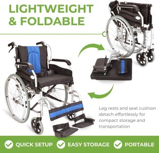 Lightweight Folding Self-Propel Wheelchair – Handbrakes, Quick Release Wheels
