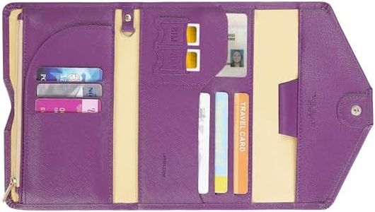 ZOPPEN Multi-purpose Rfid Blocking Travel Passport Wallet (Ver.4) Tri-fold Document Organizer Holder, Aubergine Purple