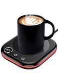 Coffee Cup Warmer Mug Warmer for Desk, New Upgrade Coffee Warmer with LED Light, 3 Temperature Control and 1-12H Timer Smart Mug Warmer for Heating Coffee Milk Tea Beverage and Hot Chocolate（Black）