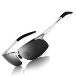 SUNGAIT HD Polarized Sunglasses for Men Driving Cycling Running Metal UV400 Sports Goggles