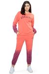 ZEYO Women Cotton Peach Track Suit Tie-Dye Printed Co-ords Set 5700