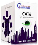 CAT6 Plenum (CMP) 1000ft Bulk Ethernet Cable | Blue, White, Black, Green, Yellow & Red | 550MHz, 23AWG, UTP | | Guaranteed Extreme Performance & Bandwidth (Green)