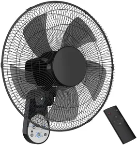 Mirdred Wall Mount Fan, 16 Inch 5 Blades 5 Speeds Wall Fan with Remote Control, 90 Degree 8 Hour Timer Oscillating Fans for Bedroom Home Kitchen, Gym, garage