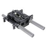 NICEYRIG Shoulder Support Camera Baseplate with 15mm Rod Clamp Railblock for Rod Support/DSLR Rig Cage