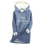 My Order Yes I'm Still Freezing Hoodies for Women UK Long Sleeve Fleece Sweatshirt Fall Winter Oversized Pullover Tops 2024 Fashion Thick Warm Solid Color Jumper Shirts Sweater